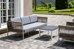 "Касабланка" лаунж-зона плетеная из роупа 5-местная, цвет серый