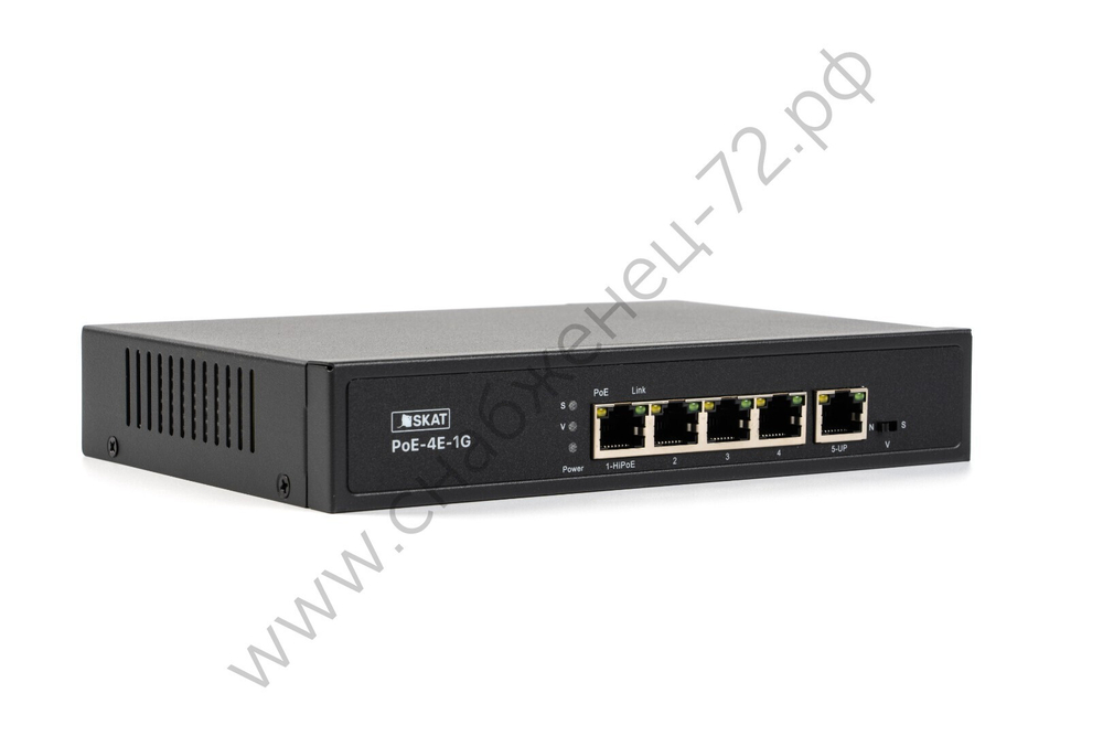 SKAT PoE-4E-1G коммутатор PoE Plus, мощность 65Вт, порты: 4-Ethernet, 1-Uplink