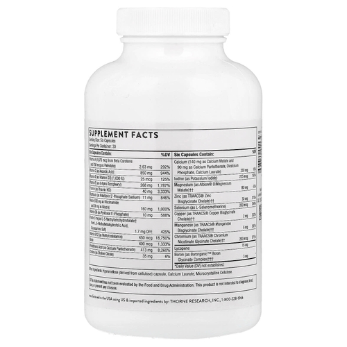 Thorne, мультивитамины для мужчин старше 50 лет, 180 капсул