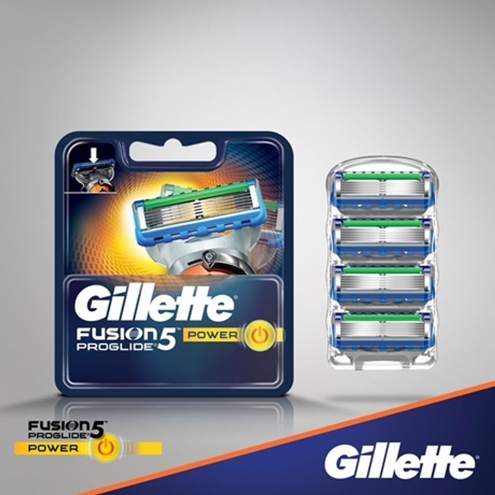 Gillette Кассеты сменные Fusion Power Proglide, 4 шт