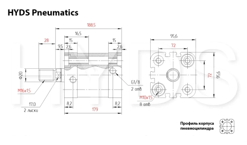 ADN-80-125-A-P-A Пневмоцилиндр