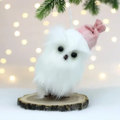 Подвеска «Зимняя совушка» 18 см, Розовый (микс дизайнов)