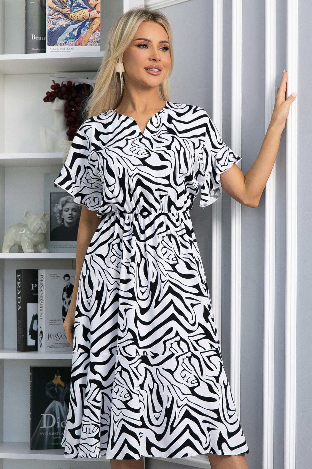 Платье Кристи (черно-белое) П13871-35М LT Collection