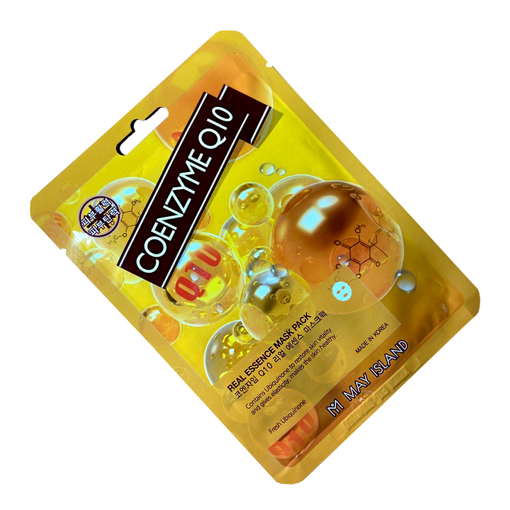Маска для лица May Island Coenzyme Q10 Real Essence Mask Pack тканевая антивозрастная с коэнзимом Q10 25 мл