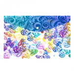 Папка-конверт на кнопке Yalong, A4, 260х360 мм, 160 мкм, ассорти, полупрозрачная с рисунком, "Бабочки"