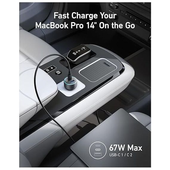 Автомобильное зарядное устройство Anker 535 Car Charger 67 Вт с кабелем USB-C (B2731HA1)