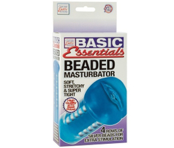 Синий мастурбатор BASIC BEADED