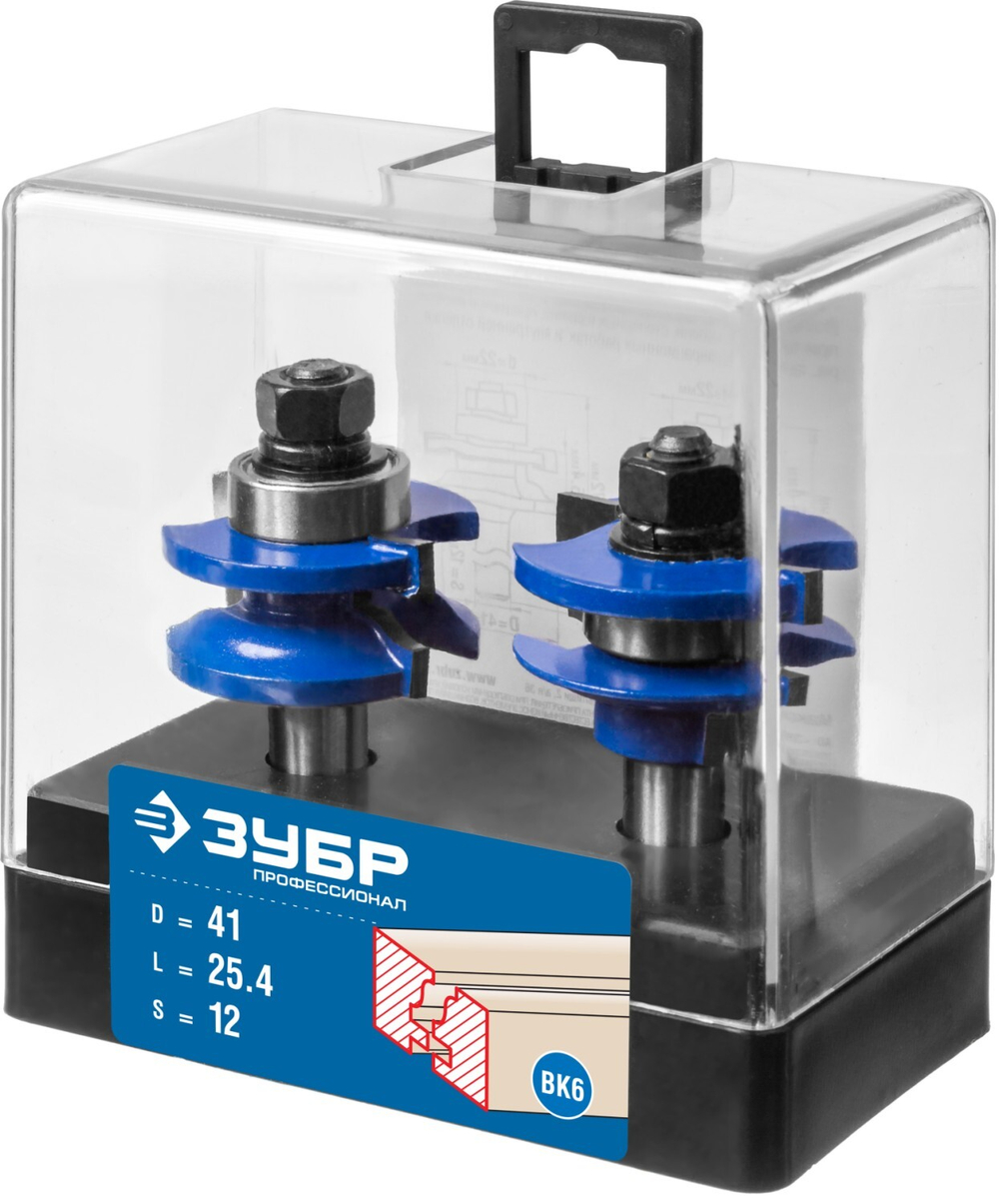 ЗУБР 41.3 x 23 мм, хвостовик 12 мм, набор фрез рамочных №1, Профессионал (28771-41.3-H2)