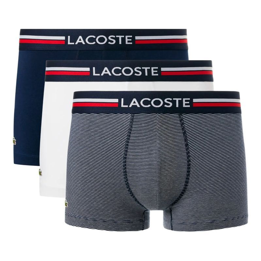 Мужские спортивные боксеры Lacoste Stretch Cotton Trunks 3P - разноцветный