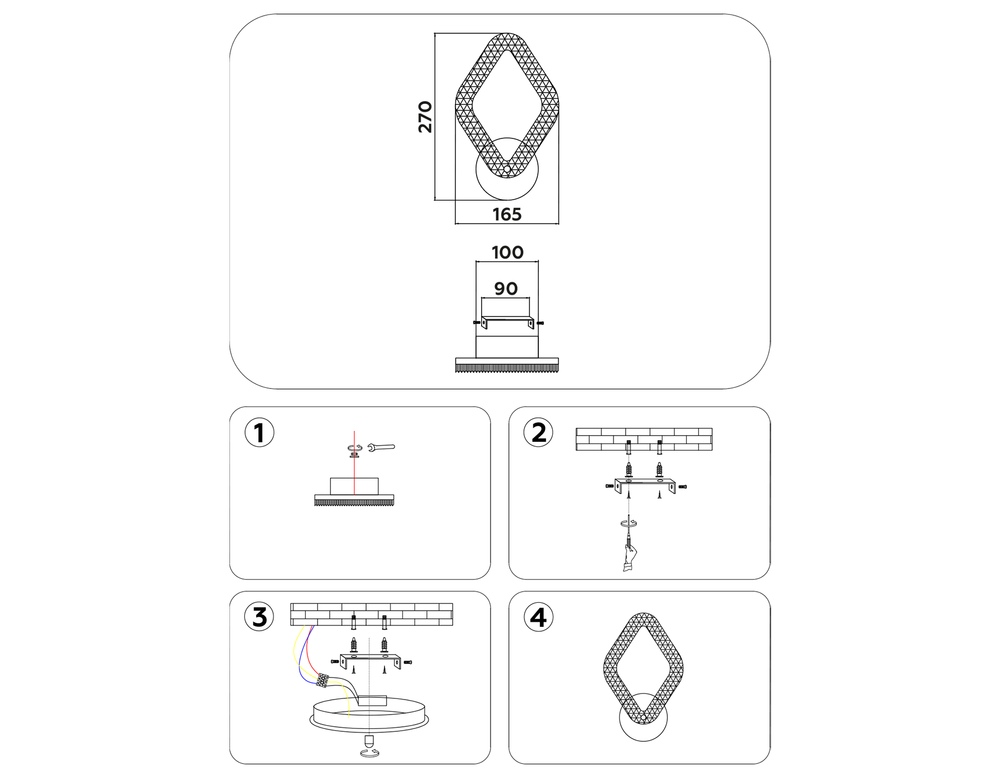 Ambrella Настенный светодиодный светильник с выключателем на корпусе Original FA3931