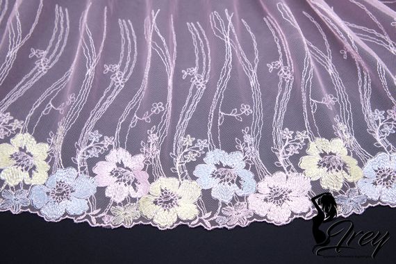 05-116 Вышивка на неэл. сетке 21 см, Рассвет, розовый/желтый/голубой