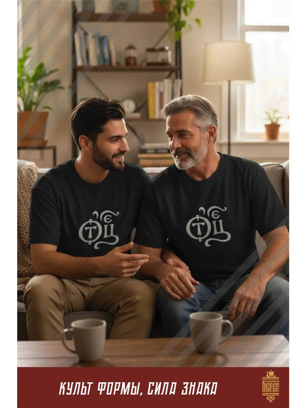 Футболка с вышивкой черная Отец