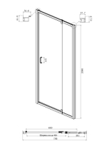 Душевое ограждение Ambassador Elysium 111021102KX-100KX (80х100х200) прямоугольник,хром,стекло прозрачное,распашная,2 места