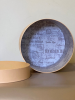 Короткая круглая коробка 22,5 см . Цвет:  Персик . Розница 350 рублей .