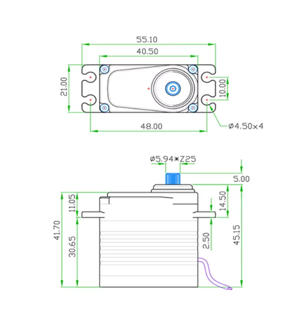GX3270BLS сервопривод 70 кг (180°)