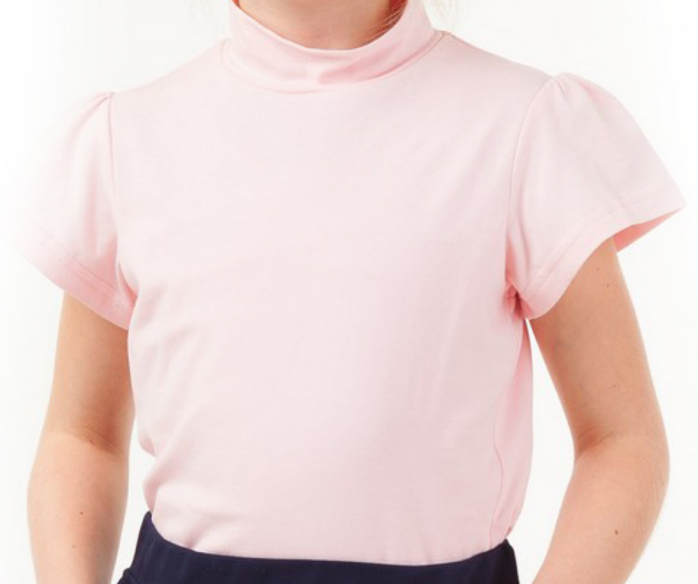 Блузка для девочки с коротким рукавом розовая