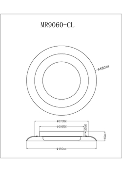 Потолочный светодиодный светильник с пультом MyFar Naiad MR9060-CL