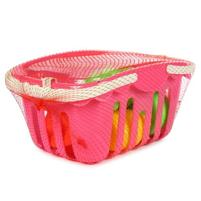 Пластмассовый игрушечный набор "Фрукты с корзинкой", упакет полиэтилен сетка