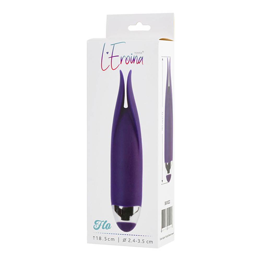 Фиолетовый клиторальный вибростимулятор 18,5см ToyFa L'Eroina Flo 561022