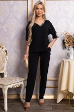 Костюм брючный Эними (черный/лео) К14848-8М LT Collection