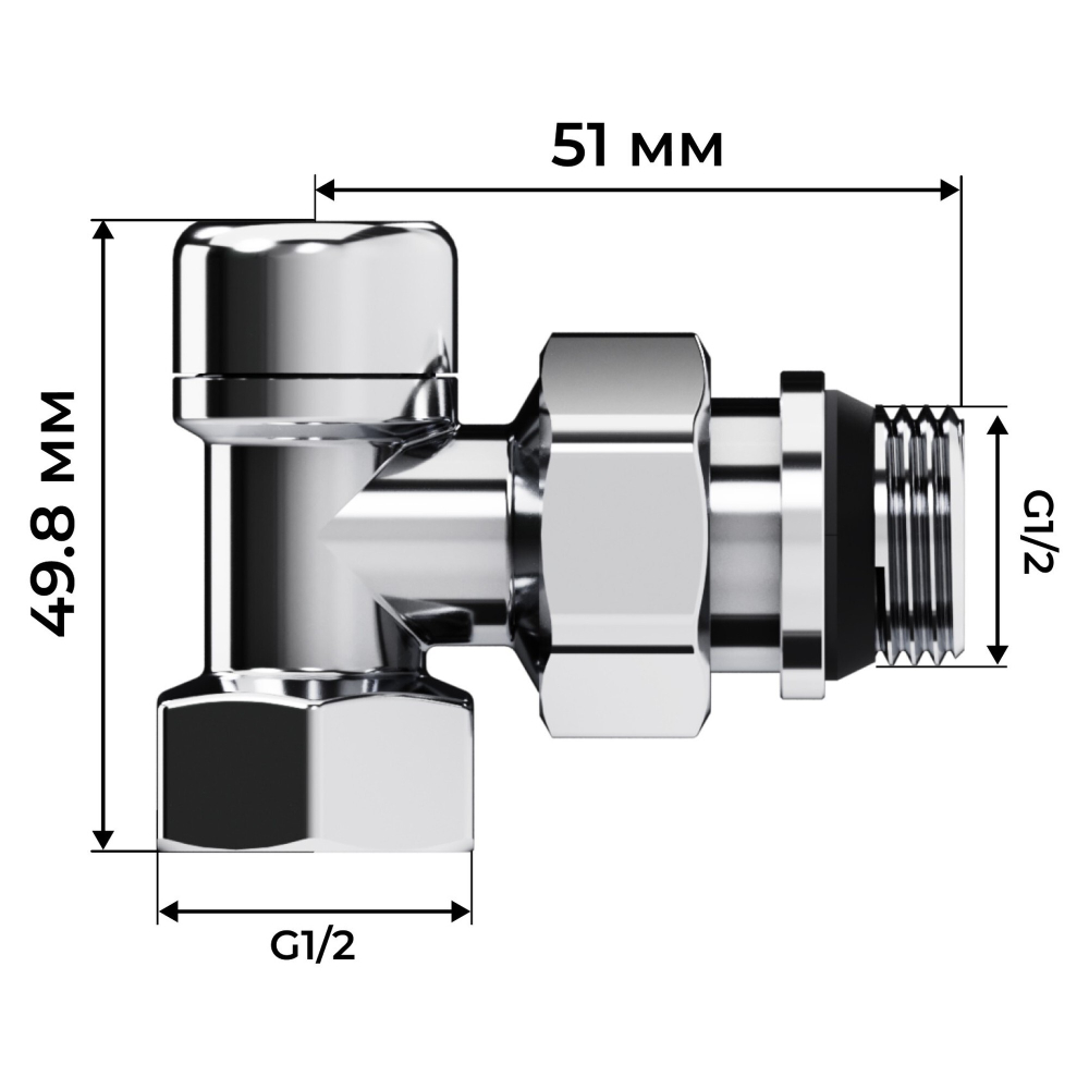 Набор термостатический осевой Royal Thermo Design 1/2quot;М30х1,5 (Хром)