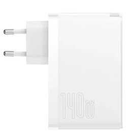 Сетевое зарядное устройство Baseus GaN5 Pro Fast Charger 2C+U 140W, Белое (CCGP100202)