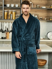 Халат мужской DOMINIC без капюшона Морская волна "Polens"