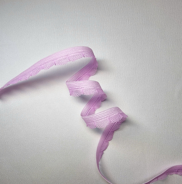 Ажурная резинка тонкая нежная сирень 10 мм
