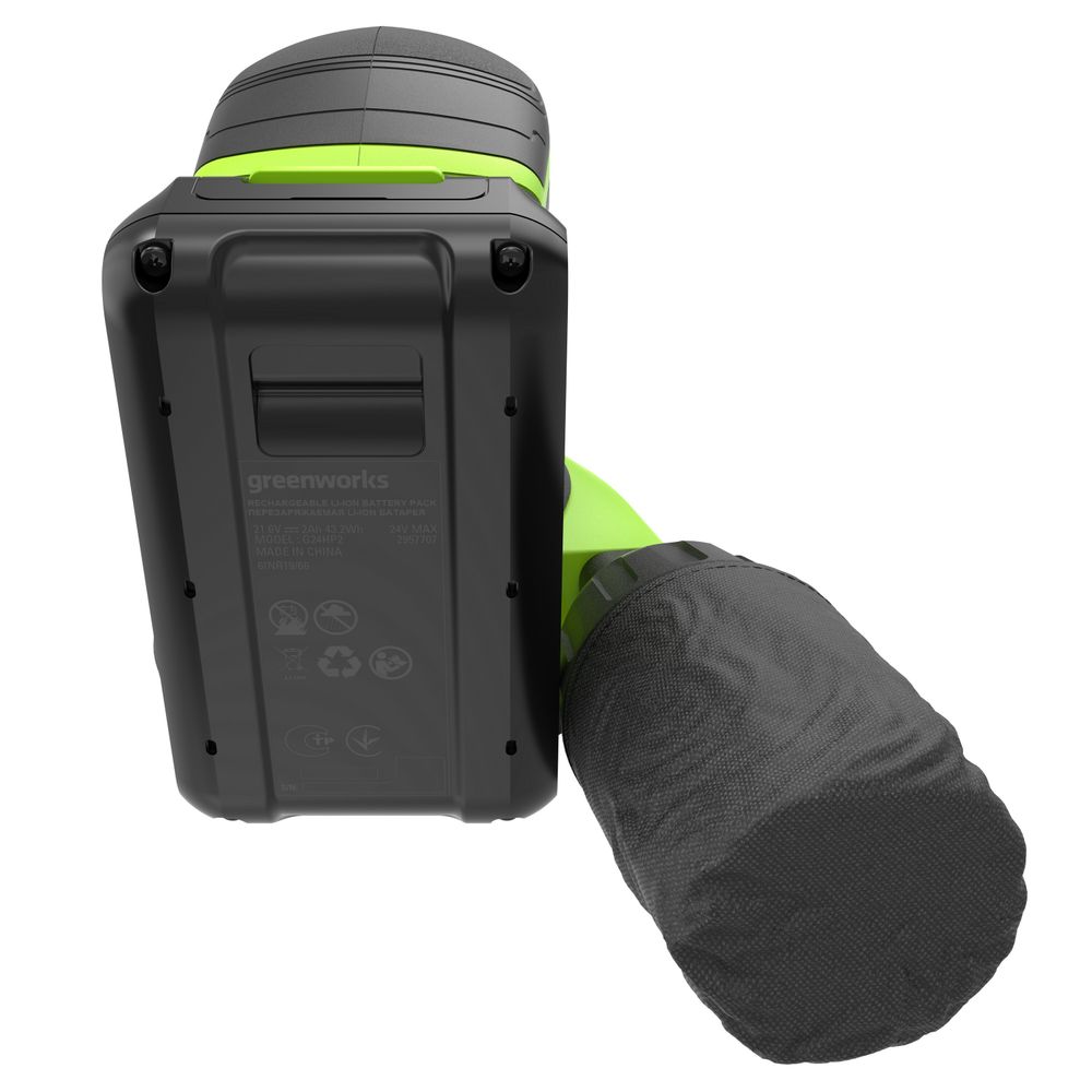 Эксцентриковая шлифмашина акк. Greenworks OS325, 24V, 125 мм, 5000-8000-11000 об/мин, амплитуда 2.4 мм,1х2Ач,ЗУ,кор (3100907CUA)