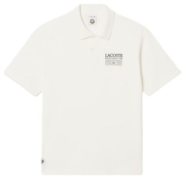 Теннисное поло Lacoste Roland-Garros Edition Petit Pique - white