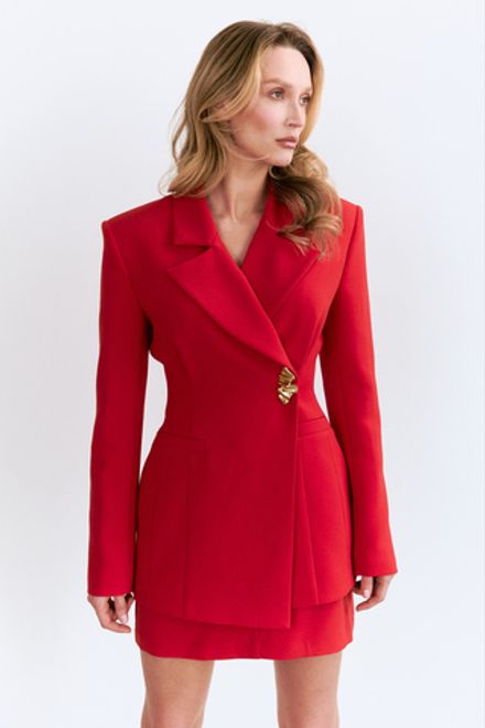 Пиджак приталенный красный