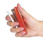 Степлер №10 BRAUBERG "Germanium", до 12 листов, с антистеплером, оранжевый, ГАРАНТИЯ 5 ЛЕТ, 226566