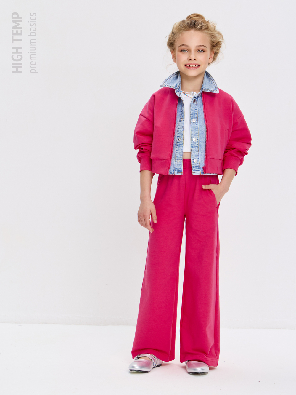 Брюки палаццо из футера