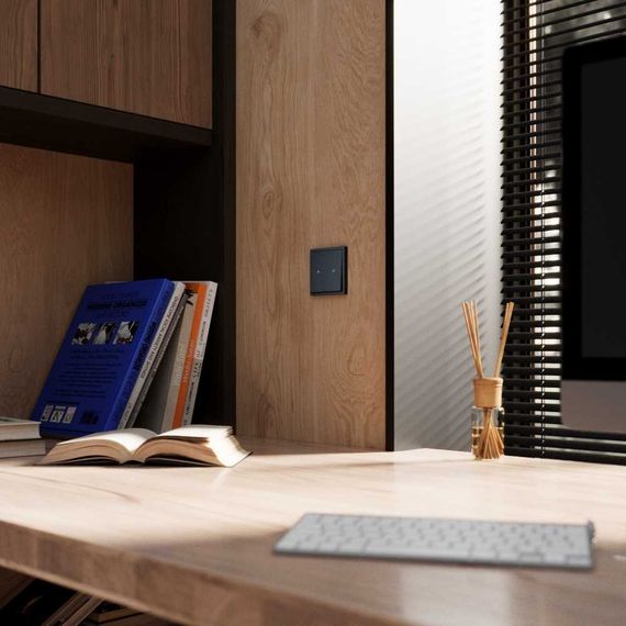 Выключатель встраиваемый S70 для жалюзи 10А, (графит) Voltum VLS020707