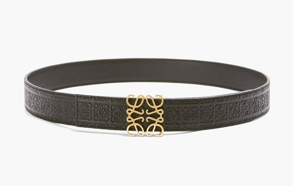 Loewe Anagram Pattent Reversible Repeat Calfskin Leather Belt "Black/Gold"