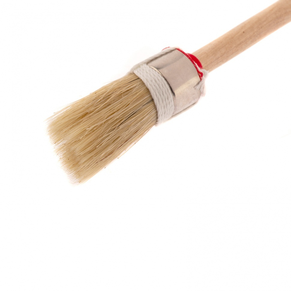Кисть круглая, Профи №2 (20 мм), натуральная щетина, деревянная ручка MTX