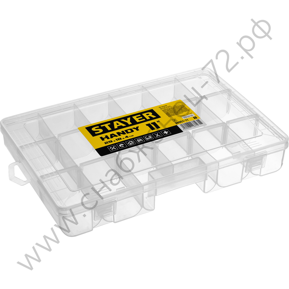 STAYER HANDY-11, 292 x 180 x 40 мм, (11″), пластиковый органайзер с 18 ячейками (38051-11)