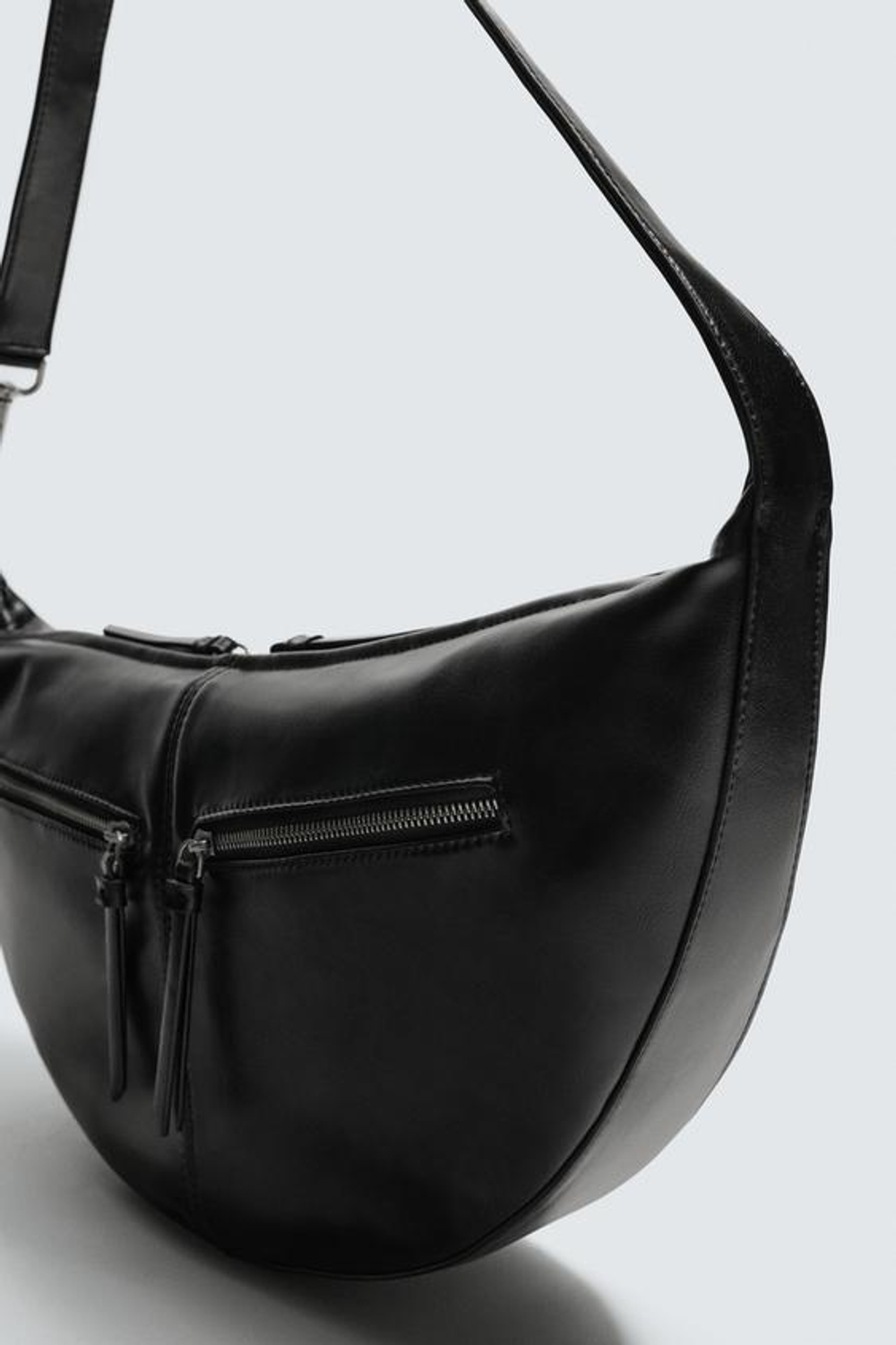 ZARA СУМКА С ОТДЕЛОЧНОЙ СТРОЧКОЙ, ЧЕРНЫЙ