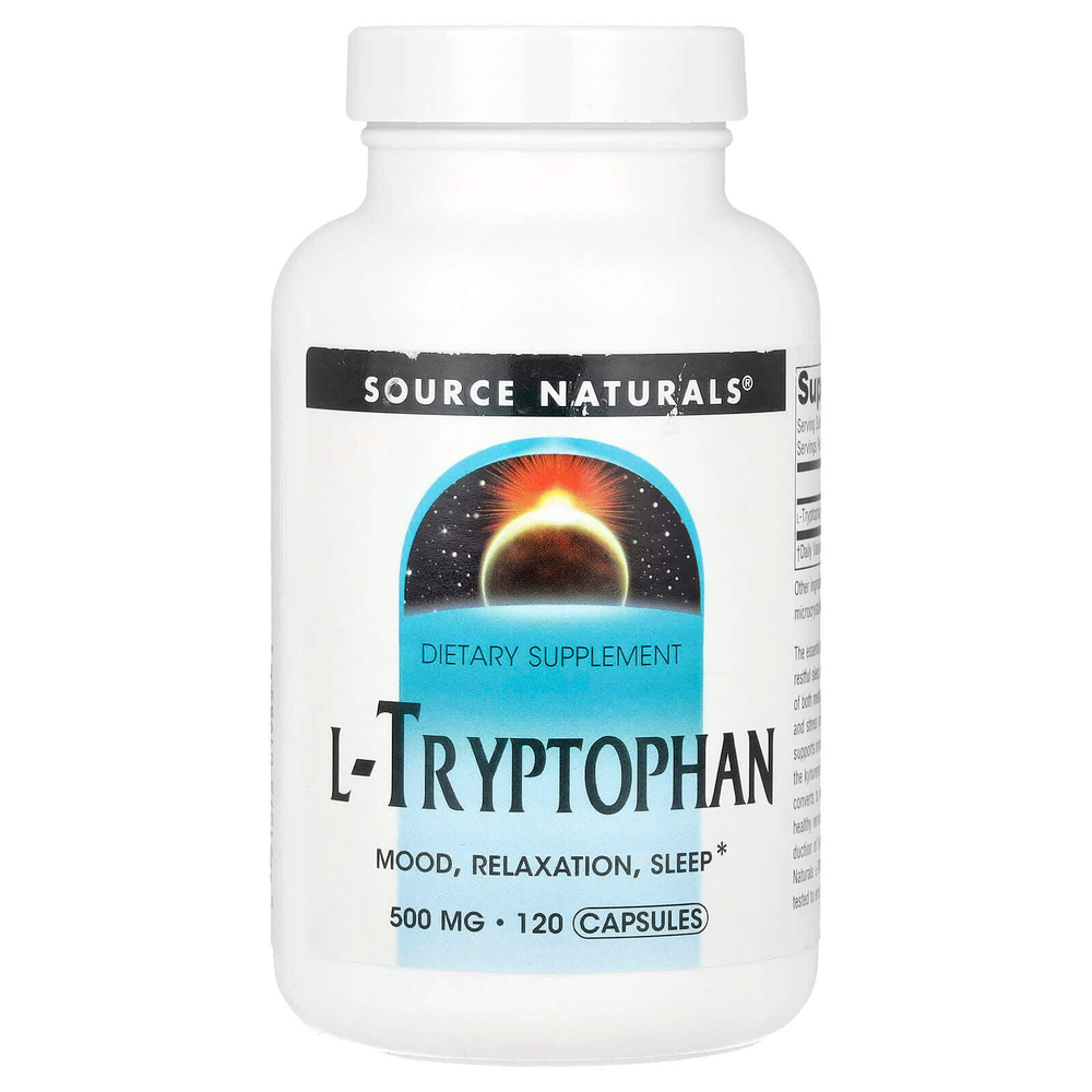 Source Naturals, L-триптофан, 1500 мг, 120 капсул (500 мг на капсулу)