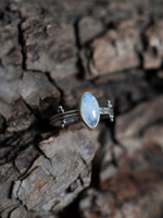 Кольцо ТРЕТИЙ ГЛАЗ, лунный камень/серебро