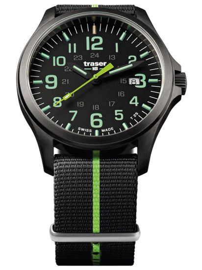 Наручные часы Traser P67 OFFICER PRO Gunmetal Black/Lime 107426 (нато)