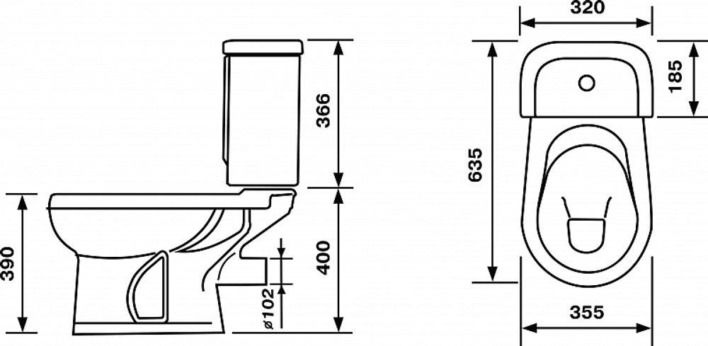 Унитаз-компакт "Ирида" белый Комфорт (гор,нижн, дюро.,быстр.,М/Л,арм) (Ст.Оскол)