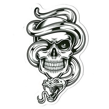 Наклейка Череп со змеей (183)