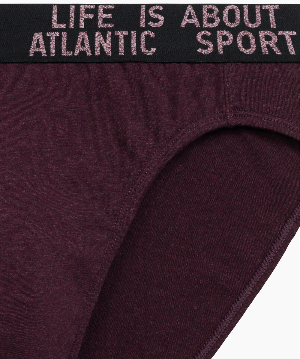 Мужские трусы слипы спорт Atlantic, набор 3 шт., хлопок, зеленый меланж + винный меланж + голубой меланж, 3MP-209