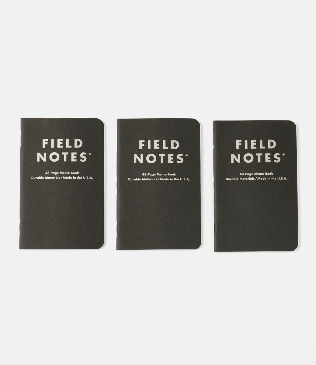 Field Notes Pitch Black Memo Book — набор блокнотов для заметок в точечную сетку