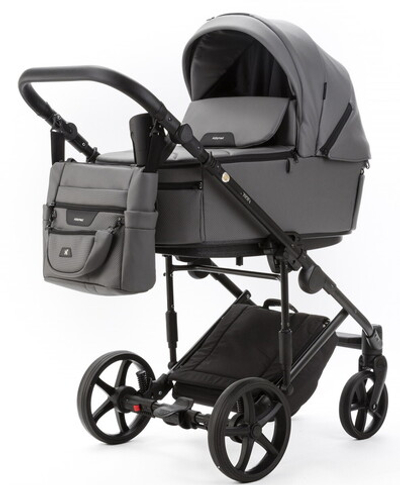 Детская коляска Adamex Zico Deluxe New 2 в 1 ZN-SA04 СЕРАЯ КОЖА