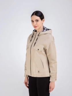 Куртка женская из натуральной кожи с капюшоном Турция