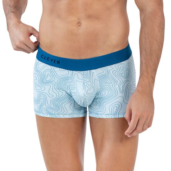 Мужские трусы хипсы голубые с принтом Clever Moda EMPHATIC TRUNKS 164007