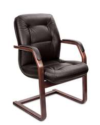 Кресло для посетителей Victoria C коричневая кожа