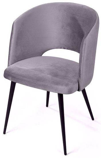 Кресло William, бархат серый 27/ черный конус